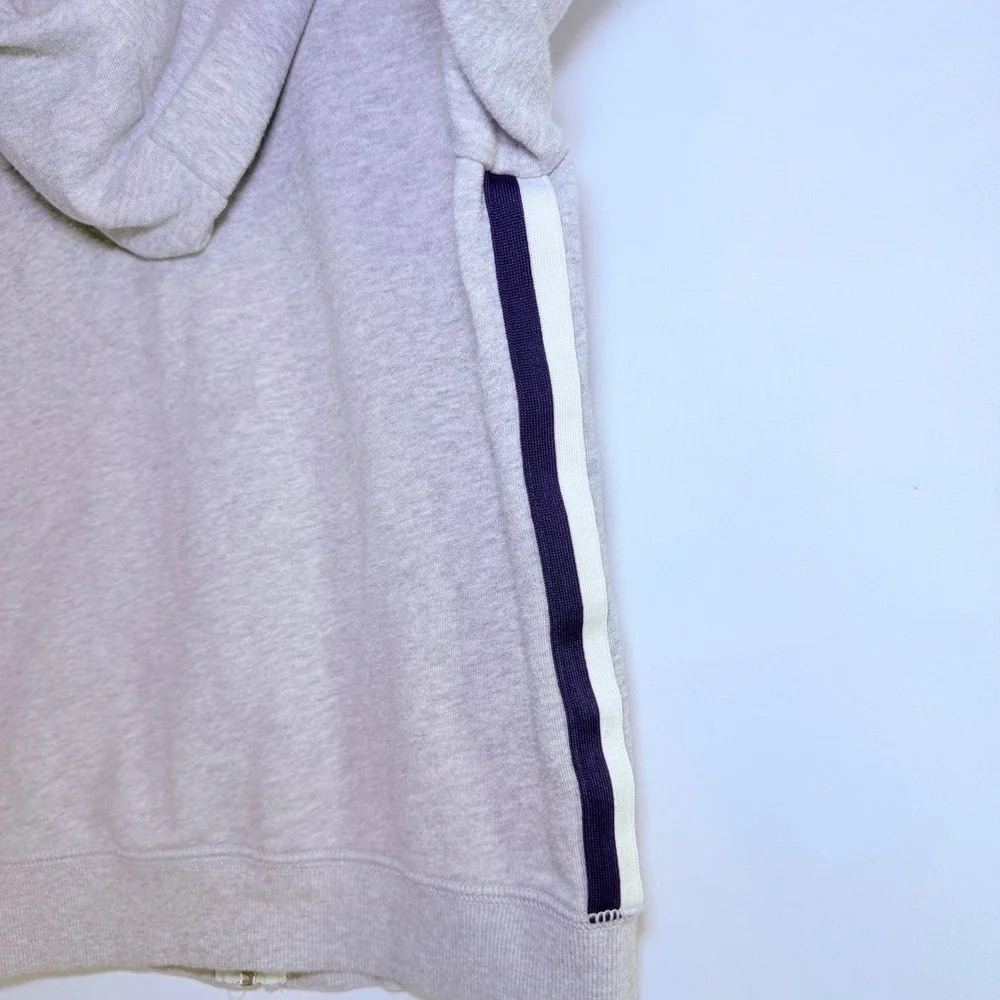 Carters Kids Heather Gray‎ Zip Up Hoodie Navy Side Stripe Fleece Sweatshirt 8/8A